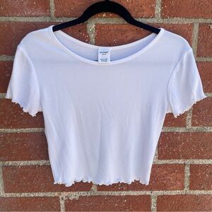 Tillys Destined White Ribbed Top